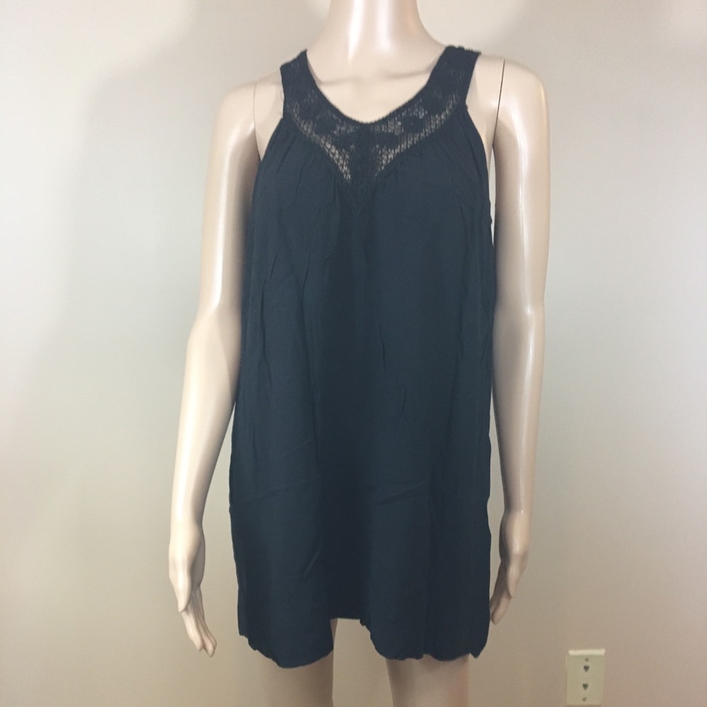 Tropical escape tunic black size s/c
